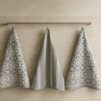Grey Tea Towels - 3 Towels/Pack
