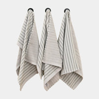 Terry Green Stripes Kitchen Towels - 3 Towels/Pack