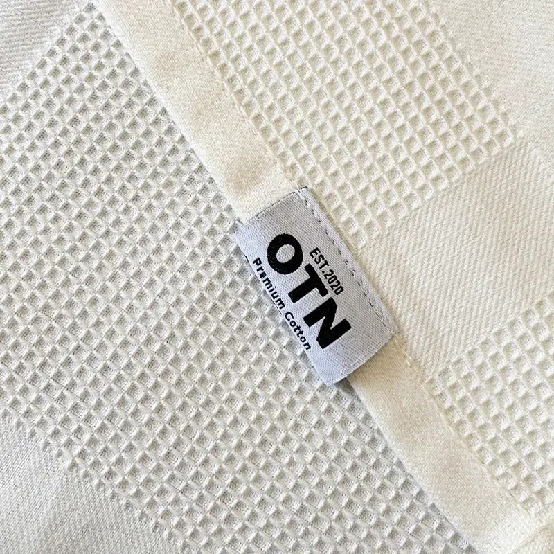 Waffle Kitchen Towels -Ivory & Charcoal -3 Towels/Pack