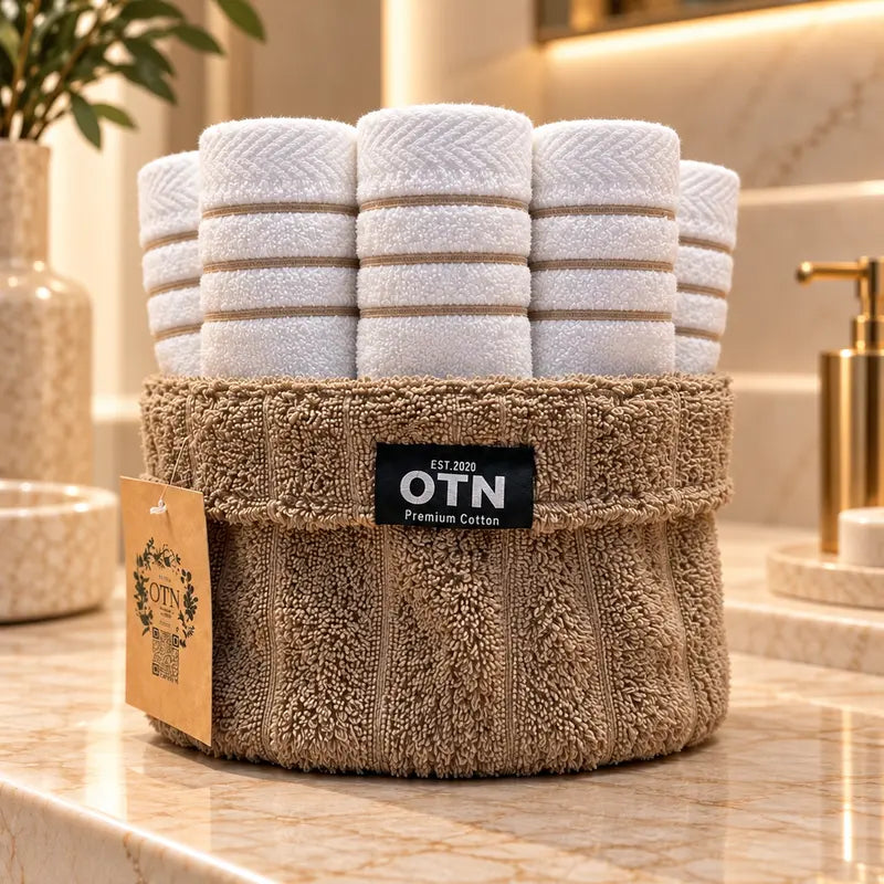 Embroidered Face Towel Basket – 6 Pieces| 600 GSM