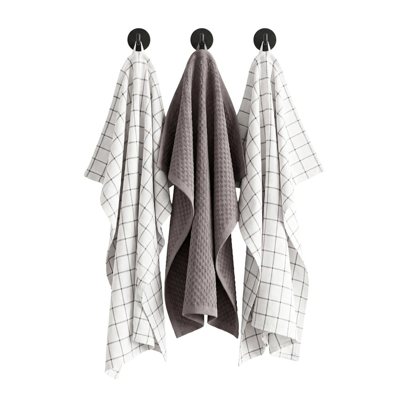 Grey Kitchen Towels - 3 Towels/Pack