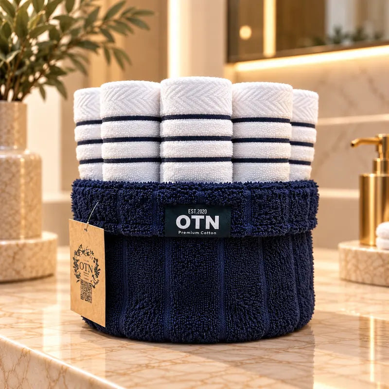 Embroidered Face Towel Basket – 6 Pieces| 600 GSM