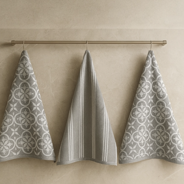 Grey Tea Towels - 3 Towels/Pack