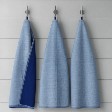 Terry Blue Kitchen Towels - 3 Towels/Pack