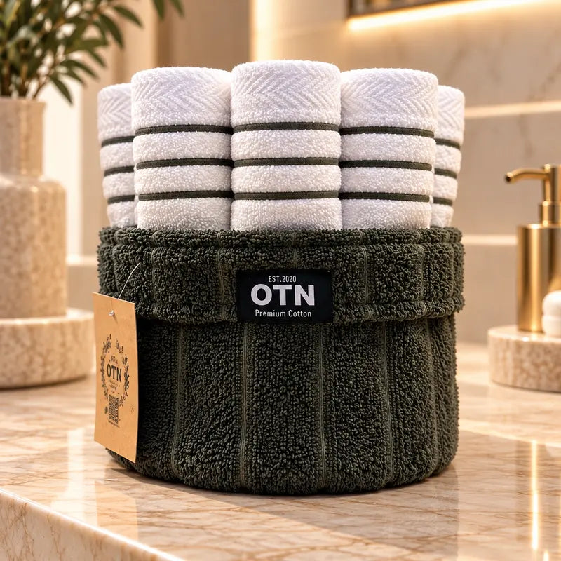 Embroidered Face Towel Basket – 6 Pieces| 600 GSM