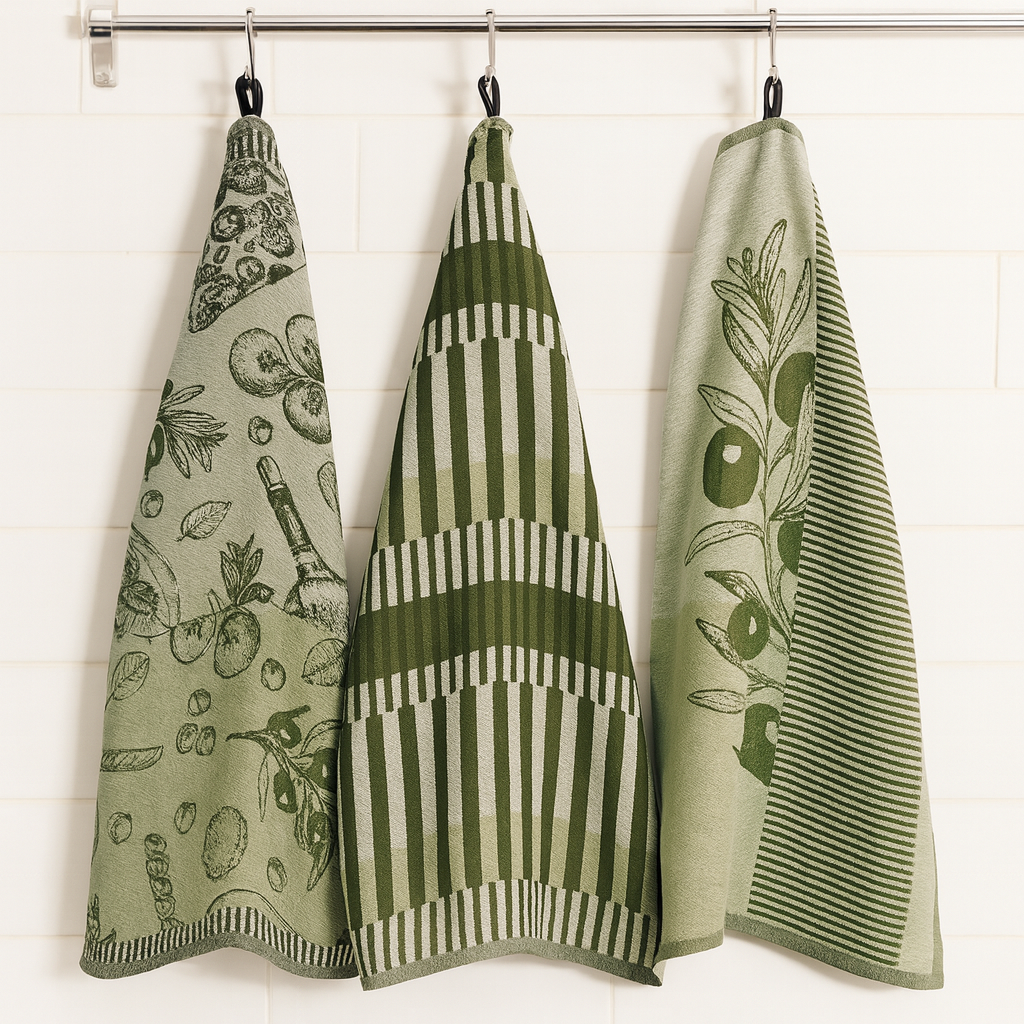 Olive Tea Towels - 3 Towels/Pack