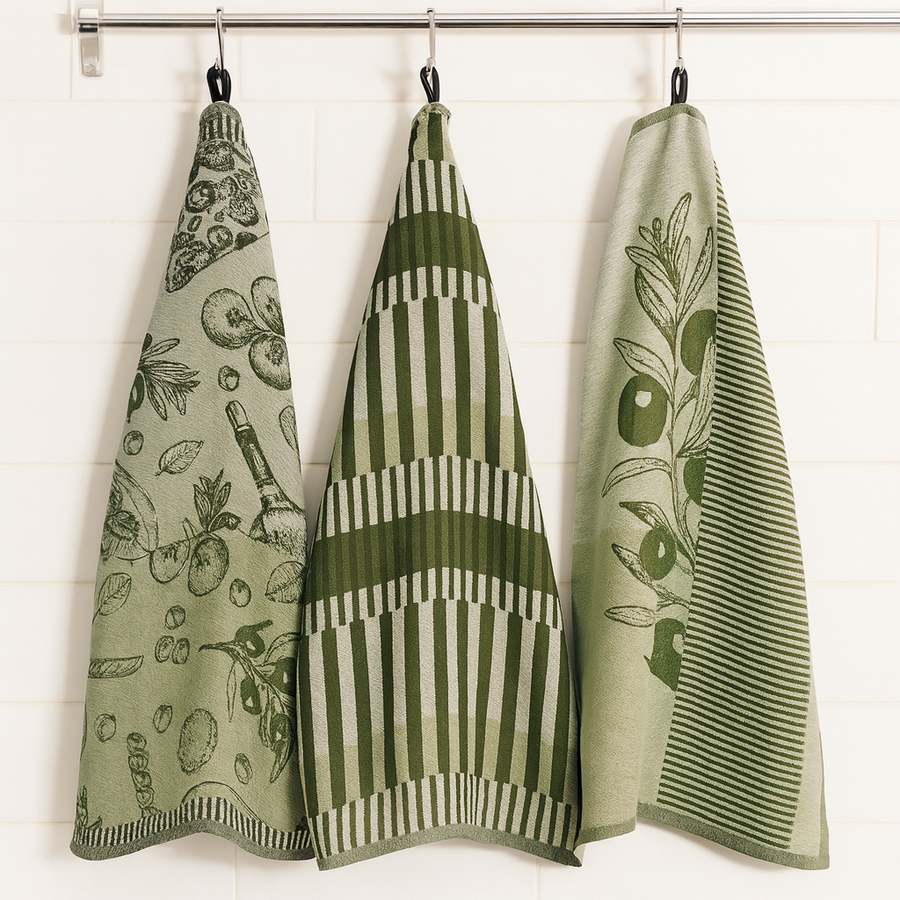 Olive Tea Towels - 3 Towels/Pack