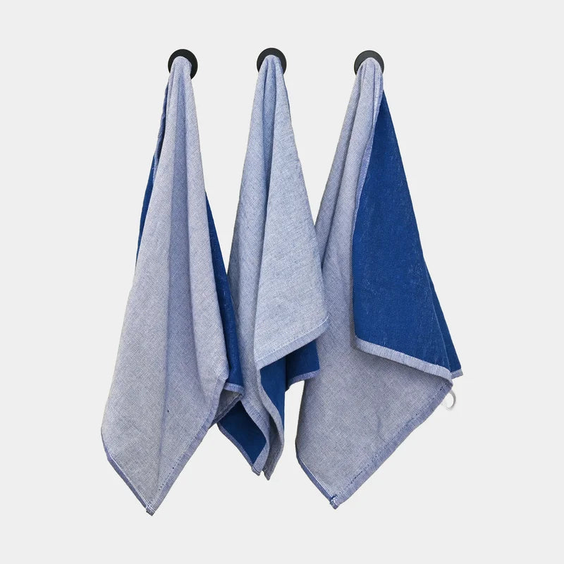 Terry Blue Kitchen Towels - 3 Towels/Pack