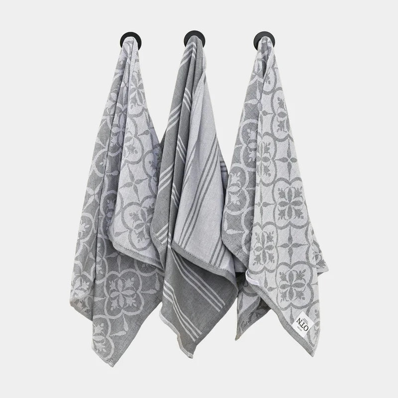 Grey Tea Towels - 3 Towels/Pack