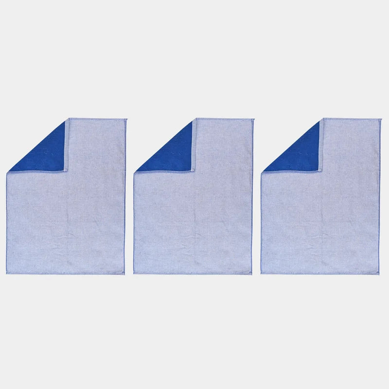 Terry Blue Kitchen Towels - 3 Towels/Pack
