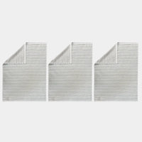 Terry Green Stripes Kitchen Towels - 3 Towels/Pack