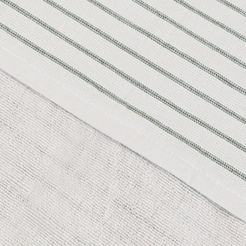 Terry Green Stripes Kitchen Towels - 3 Towels/Pack